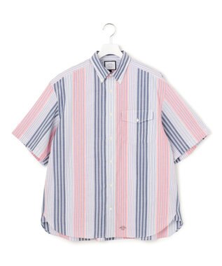 J.PRESS YORK STREET 【UNISEX】ランダムストライプ シャツ レッド系1