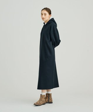 J.PRESS YORK STREET 【WOMEN】NEEDLE JERSEY フード付きワンピース ブラック系