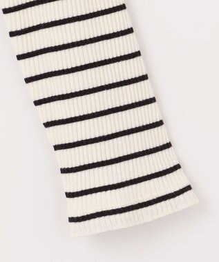 組曲 KIDS 【150-160㎝】レースボーダー トップス ブラック系1