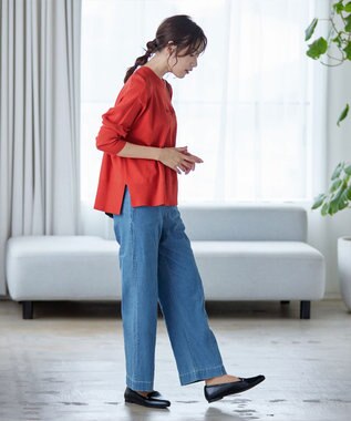 Tiaclasse 【洗える】エンボスロゴニットプルオーバー レッド