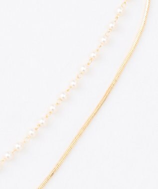 ANY 2連ショートパールネックレス ゴールド