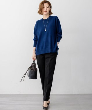 23区 L 【VERY掲載/撥水加工/洗える】TRストレッチギャバ テーパード パンツ ブラック系