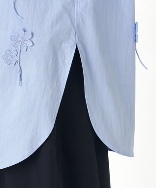 23区 【GOLD LABEL】エンブロイダリータイプライター ブラウス サックス系