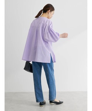 Green Parks 綿麻混紐付きデザインブラウス Light Purple