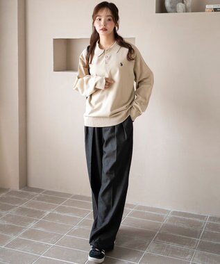 WEGO 【25年秋冬新作/ユニセックス着用ITEM/MLサイズ展開】別注USPOLOニットポロ ホワイトアイボリー