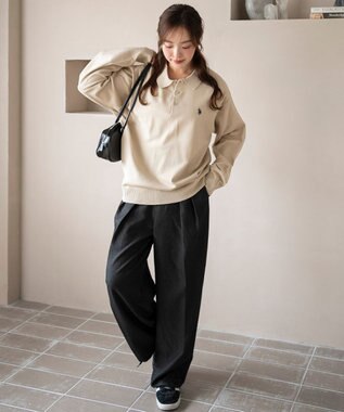 WEGO 【25年秋冬新作/ユニセックス着用ITEM/MLサイズ展開】別注USPOLOニットポロ ホワイトアイボリー