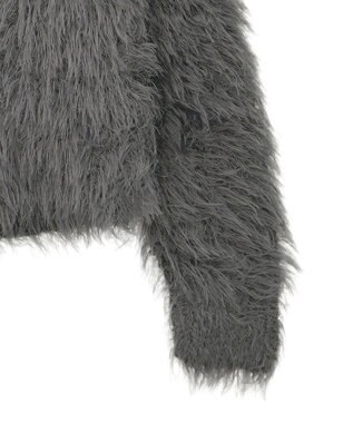 AMERICAN HOLIC Vネックシャギーニットプルオーバー Charcoal Gray