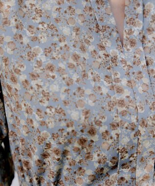 Tiaclasse 【洗える】キャンディースリーブ花柄ワンピース ブルー