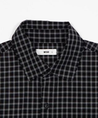 WEGO 【ユニセックス着用ITEM/MLサイズ展開】ミニチェックシャツ（SS） ブラックチェック1