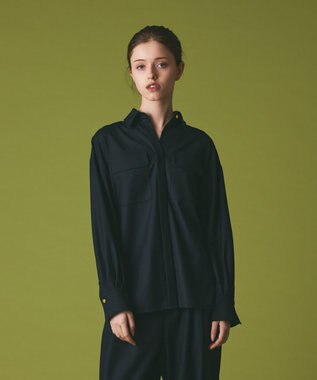 GRACE CONTINENTAL ウールミリタリーシャツ ブラック