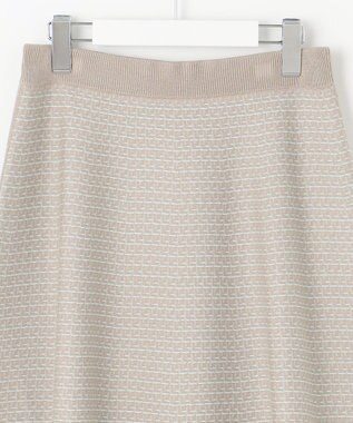 自由区 【WEB限定カラーあり・洗える】リバーシブルニット セットアップ(プルオーバー×フレアスカート) グレージュ×アクア