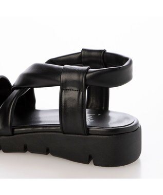 ing <ing>「もちっと新感覚」クロスベルトサンダル ブラック