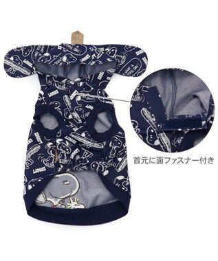 PET PARADISE スヌーピー パーカー 《デニム風》 中型犬 ネイビー