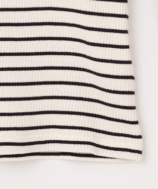 組曲 KIDS 【150-160㎝】レースボーダー トップス ブラック系1