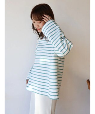 AMERICAN HOLIC ＯＥ天竺ボーダーＢＩＧプルオーバー Mint