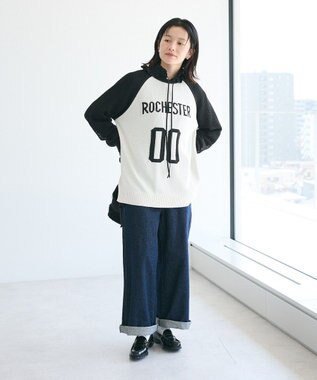 CRAFT STANDARD BOUTIQUE ロゴジャガードメッシュニットプルオーバー Black