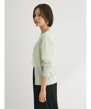 Green Parks ラメクルーネックカーディガン Light Green