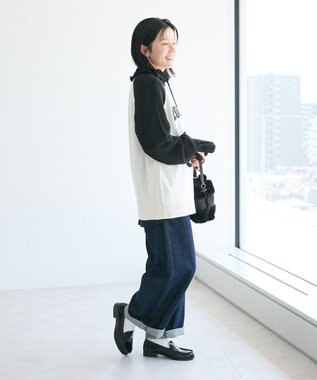 CRAFT STANDARD BOUTIQUE ロゴジャガードメッシュニットプルオーバー Black