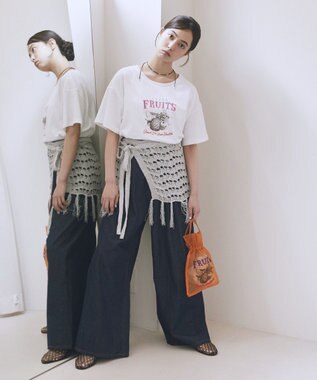 earth music&ecology イージータックワイドデニム Indigo