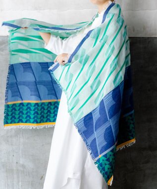 POLS コットン・キュプラ FUSAスカーフ ネイビー