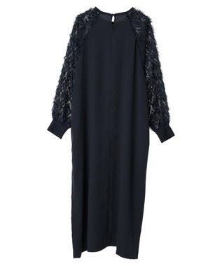 CRAFT STANDARD BOUTIQUE 袖ジャガードラグランワンピース Navy