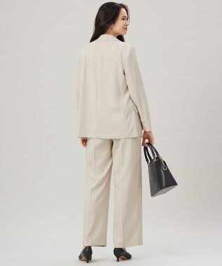 自由区 L 【ドラマ「明日はもっと いい日になる」着用】【セットアップ対応・接触冷感・洗える】リネンライクシンセティックテーラード ジャケット フラックス