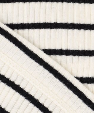 組曲 KIDS 【150-160㎝】レースボーダー トップス ブラック系1