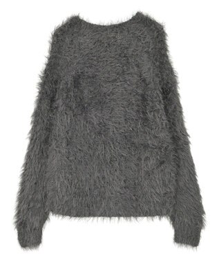 AMERICAN HOLIC Vネックシャギーニットプルオーバー Charcoal Gray