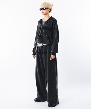 WEGO 【ユニセックス着用ITEM】ブリーチハトメZIPパーカー ブラックその他