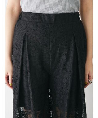 Green Parks レースタックパンツ Black