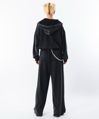 WEGO 【ユニセックス着用ITEM】ブリーチハトメZIPパーカー ブラックその他