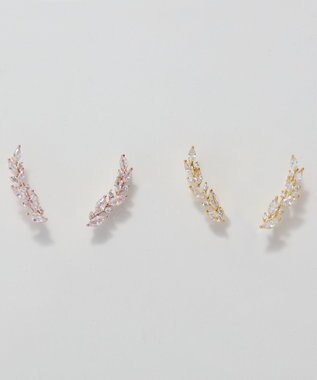 Phoebe リーフグレースビジューピアス&イヤリング　ローズゴールド ローズゴールド