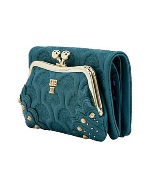 ANNA SUI ピーコック 二つ折り口金財布 ターコイズ