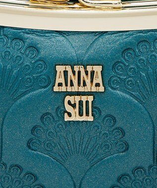 ANNA SUI ピーコック 二つ折り口金財布 ターコイズ