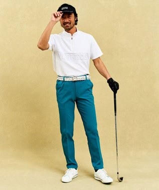 23区GOLF 着用動画あり【MEN】「TEXBRID」ストレッチテーパードパンツ パイングリーン系