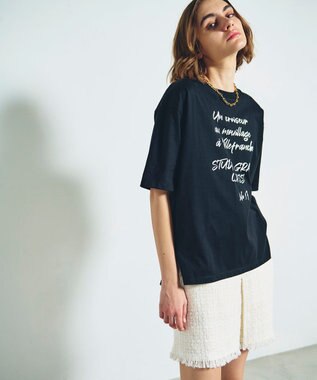 GRACE CONTINENTAL レタードオーバーTシャツ ブラック