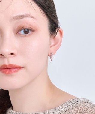Phoebe リーフグレースビジューピアス&イヤリング　ローズゴールド ローズゴールド