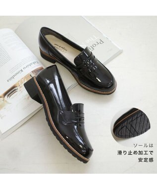 Pointer 本革軽量 定番ローファー ブラック