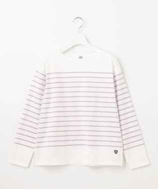 J.PRESS LADIES 【洗える】バスクボーダー カットソー ラベンダー系1