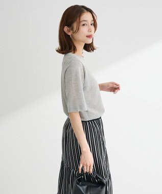 Green Parks ・Ｐｅｔｉｔ　Ｆｌｅｕｒ　ラメシアーニット Gray