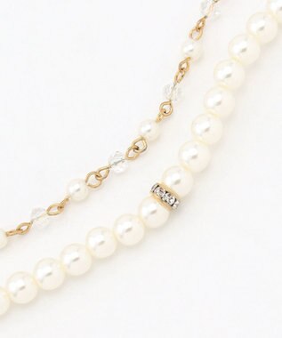 ANY SIS 2連パール調ストーン ネックレス キスカ