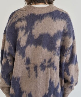 Green Parks アニマル柄カーディガン Charcoal Gray