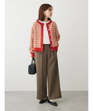 Green Parks ・ｆｕｒｒｙ　ｒａｔｅ　ツィードラメニットカーディガン Orange