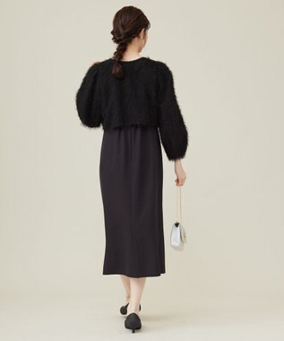 ANY SIS 【洗える】カットジャカード 羽織 ブラック