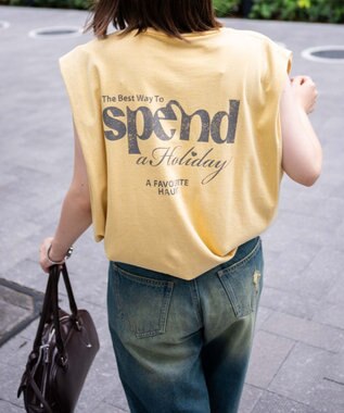 WEGO ヴィンテージウォッシュタックノースリーブT マスタード