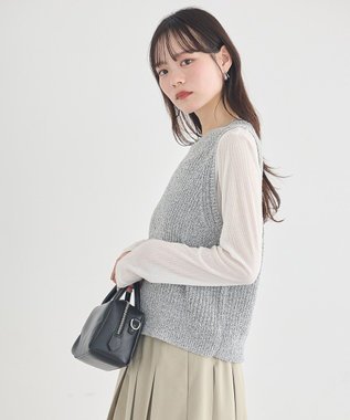 earth music&ecology クルーネックニットベスト Gray