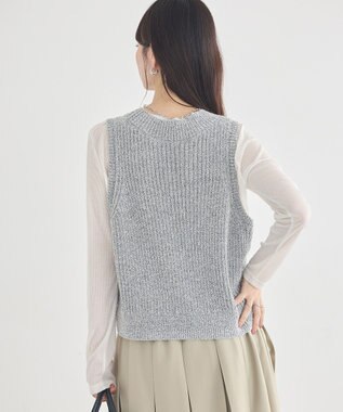 earth music&ecology クルーネックニットベスト Gray