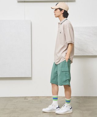 J.PRESS YORK STREET 【UNISEX】ブルドックワンポイント ポロシャツ ライトグレー系