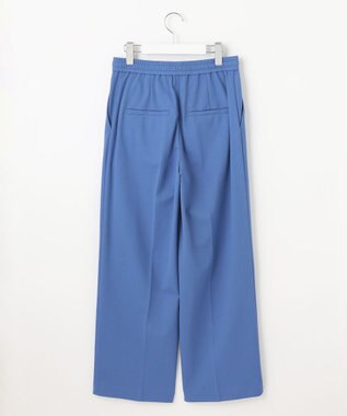 自由区 【洗える】ライトフィールジャージーワイドストレート パンツ ブルー