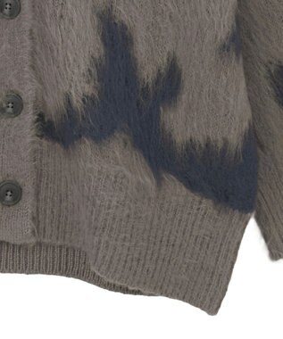 Green Parks アニマル柄カーディガン Charcoal Gray